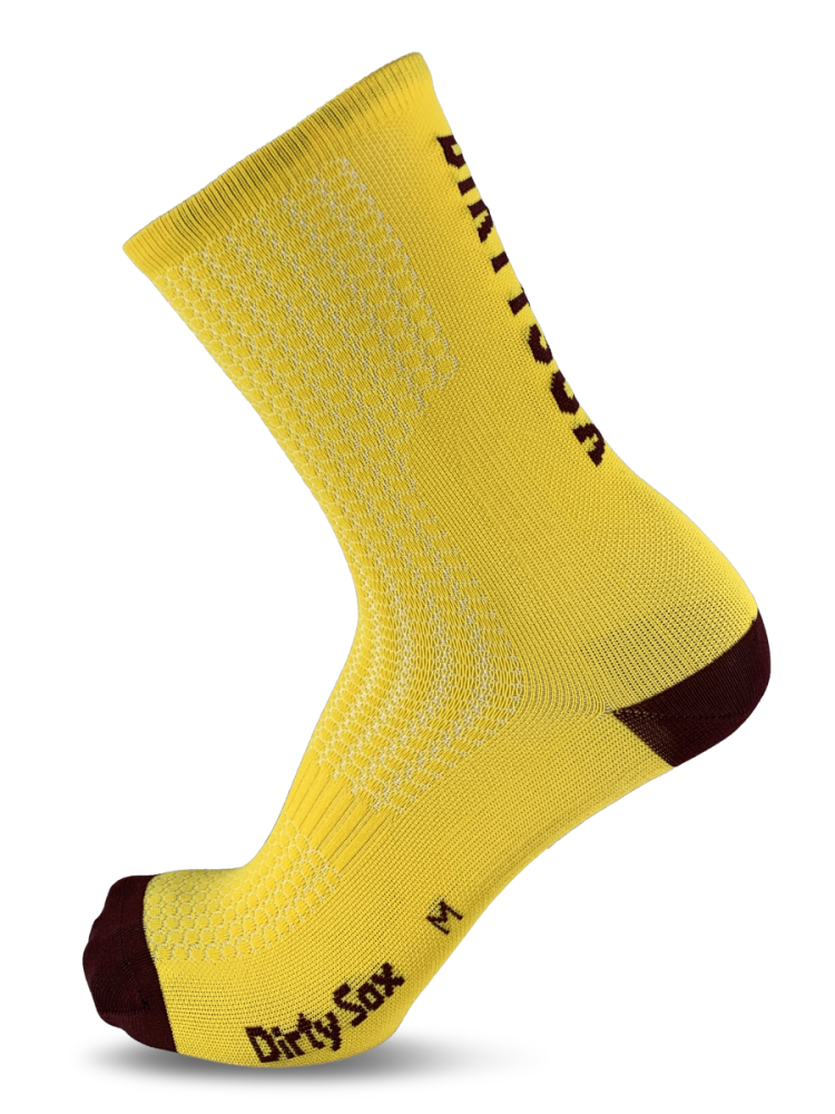 DirtySox Compress - Honey/Bordeaux - Velosocken - 17 cm