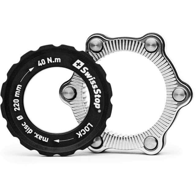 SwissStop Centerlock Adapter, Alu, schwarz