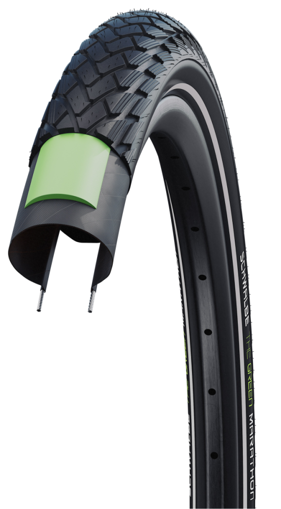 Schwalbe Pneu Green Marathon 20x1.75 GG Starr mit Reflexstreifen black