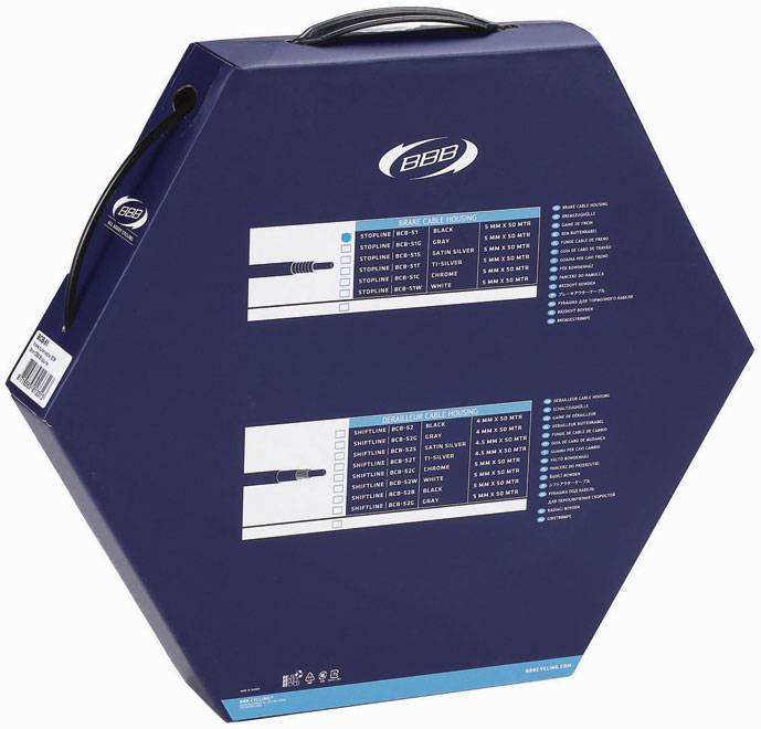 BBB BBB Bremszugaussenhülle Stopline BCB-51 5mm CEX, schwarz Rolle à 50 Meter