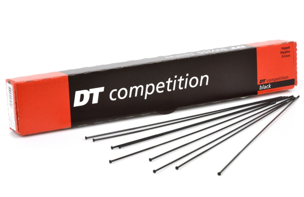 DT Swiss Speichen Competition straightpull 304mm schwarz, 2,0/1,8mm, ohne Nippel, Karton à 100 Stk.