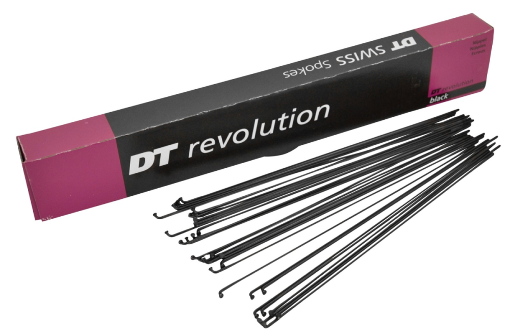 DT Swiss Speichen Revolution 286mm schwarz, 2,0/1,5mm, ohne Nippel, Karton à 72 Stk.