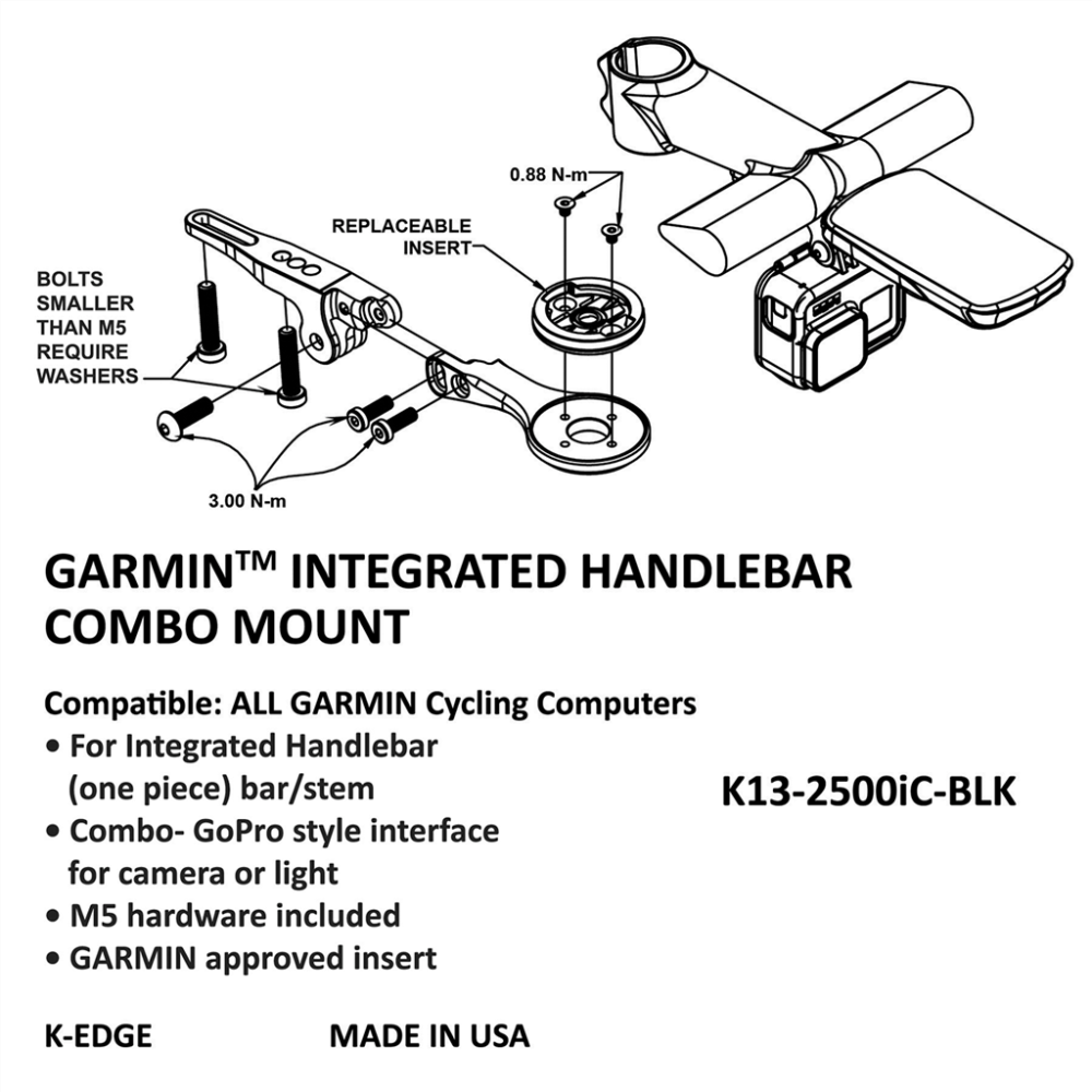 K-Edge GARMIN IHS Combo Mount black,one size
