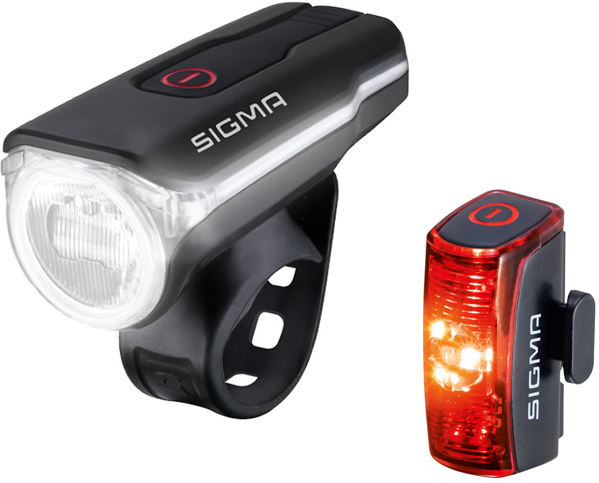 Sigma Sport Lampe Aura 60 / Rücklicht Infinity USB Set, 17760, 60 Lux, inklusive USB-Ladekabel