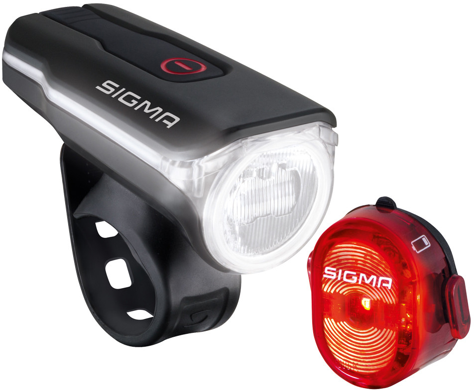 Sigma Sport Lampe Aura 60 / Rücklicht Nugget 2 USB Set, 17750, 60 Lux, inklusive USB-Ladekabel