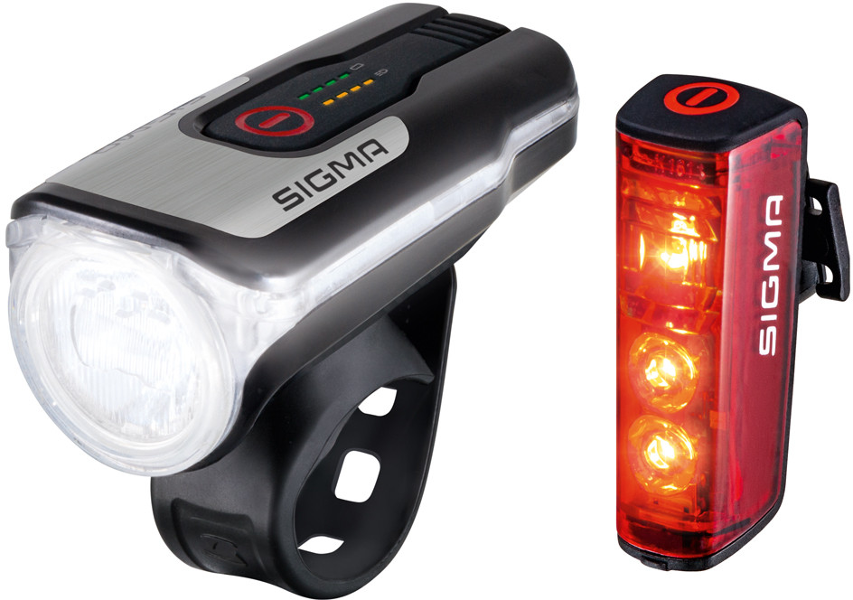 Sigma Sport Lampe Aura 80 / Rücklicht Blaze USB Set, 17860, 80 Lux, inklusive USB-Ladekabel