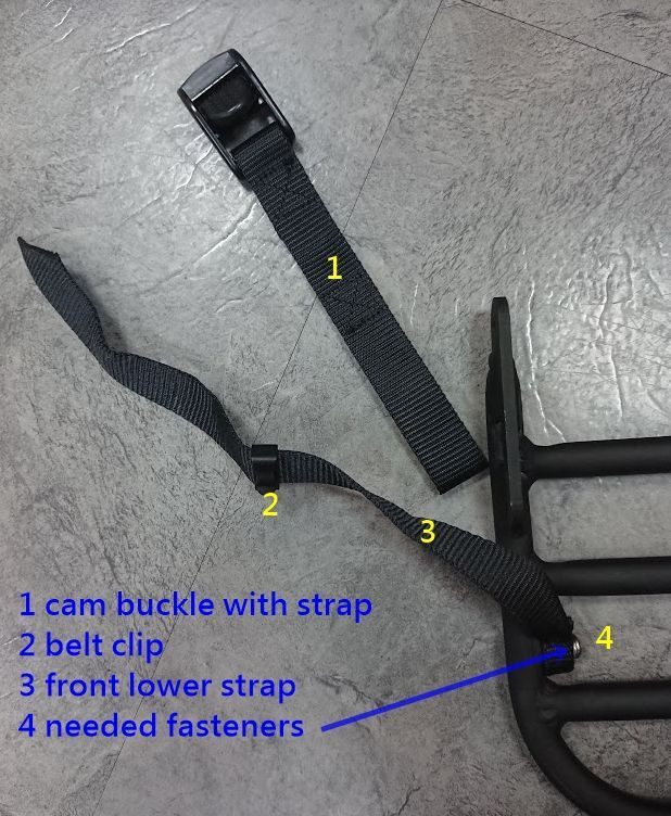 Tern Cargo Bänder für Doublewide Decks schwarz