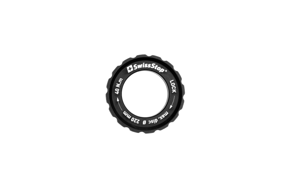 SwissStop Centerlock Lockring MTB, Alu, schwarz, 3.74mm, bis 220mm