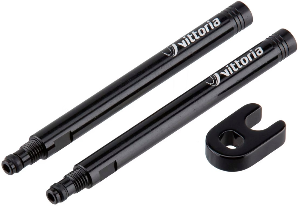 Vittoria Ventilverlängerung schwarz, 2er Set, + 60 mm, inklusive Ventilschlüssel