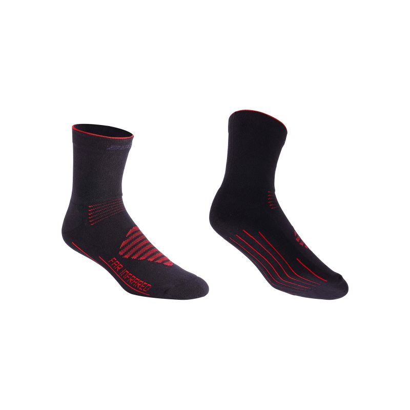 BBB Wintersocke FIRFeet schwarz-rot 35-38, FarInfraRed Technologie für warme Füsse