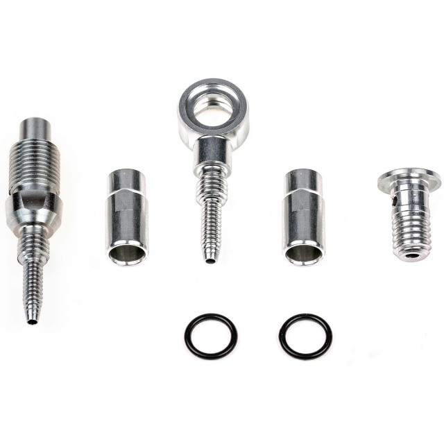 Tricktuff Trickstuff Leitungsanschlussset, Für Kevlar Leitung, silber, Angled & M6x1 5mm