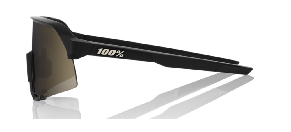 100% 100% S3 Brille Soft Tact Black - Soft Gold Mirror Lens