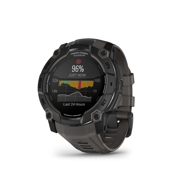 Garmin Instinct 3 – 45 mm, AMOLED, mit Silikon-Wechselarmband 22 mm, Sportuhr