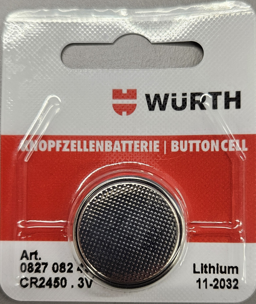 Würth Knopfzellenbatterie CR2450 / 3V
