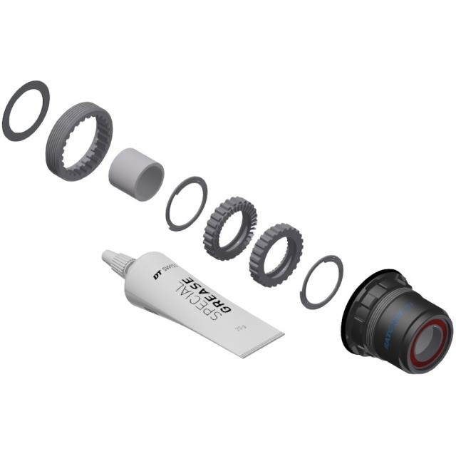 DT Swiss Leerlaufkörper Umbausatz SRAM XD stahl, 3-Pawl zu Ratchet LN 36T, ohne Endanschlag