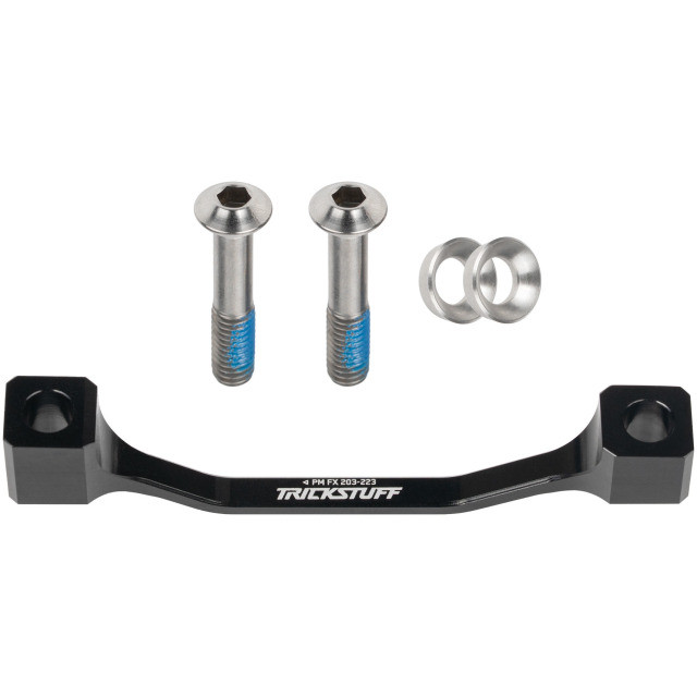 Trickstuff Postmount Adapter 203/223 Fox, Schwarz inkl. Titanschrauben, für Fox Gabel