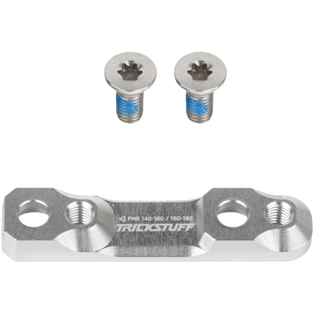 Trickstuff Flatmount Adapter 140/160 - 160/180 hinten, Silber inkl. Titanschrauben