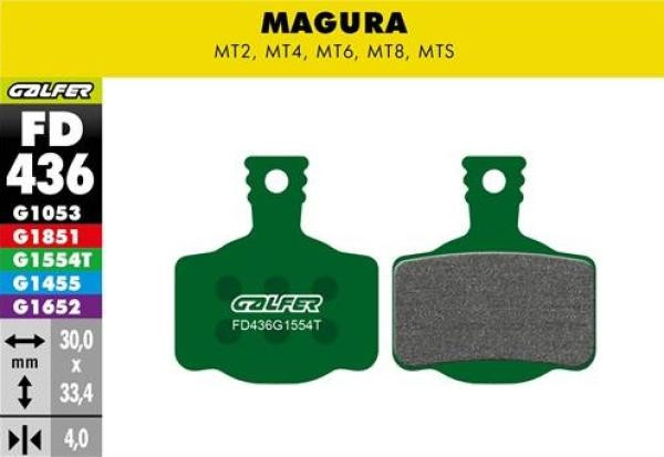 Galfer Pro FD436 Magura MT 8/6/4/2, Campagnolo Super Record/Record/Chrous/Ekar/Potenza Bremsbeläge