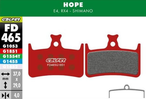 Galfer Advanced FD465 Hope E4/RX4+/RX4SH/Mono M4 Bremsbeläge