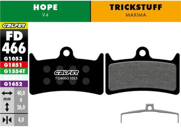 Galfer Performance FD466 Hope EVO GR4/TR4/Tech 3 V4/4 V4 Trickstuff Maxima Bremsbeläge