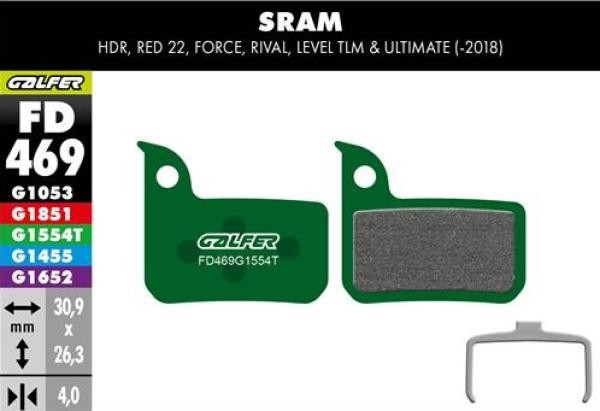 Galfer Pro FD469 Sram Red 22/Force 22, Rival 22/Level TLM/Ultimate Bremsbeläge