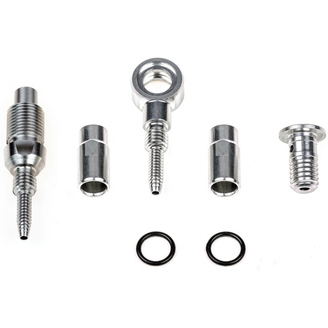 Tricktuff Trickstuff Leitungsanschlussset, Für Kevlar Leitung, silber, Angled & M6x1 5mm