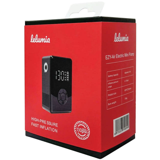 Lelumia Minipumpe Elektrisch, max. 130 psi inkl. USB-C Ladekabel schwarz