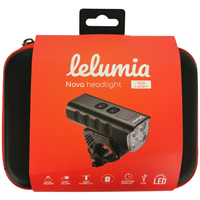 Lelumia Lampe Nova 1800, 1800 Lumen inkl. USB-C Ladekabel schwarz