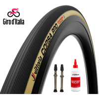Vittoria Corsa Pro TLR 700x32C (Giro d'Italia Bundle), 32-622 faltbar Cores/Graph 2.0 br/schw (inkl. Milch u.