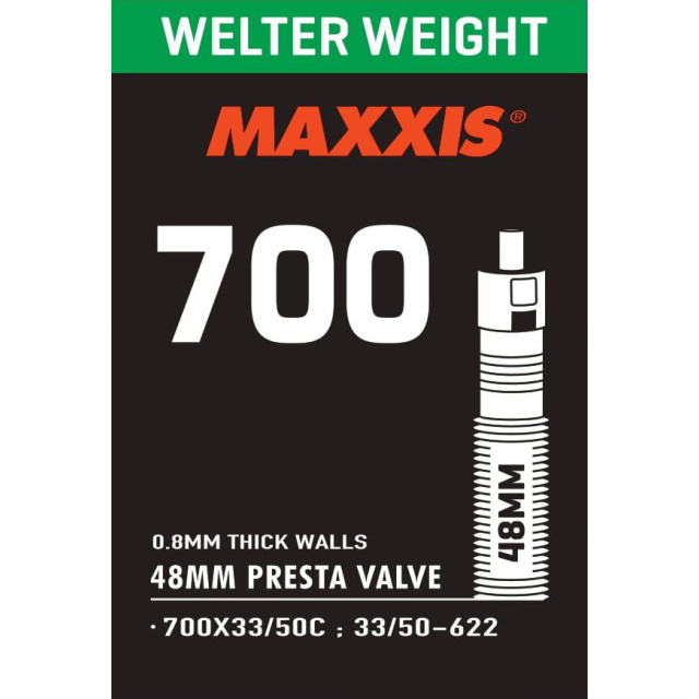 Maxxis Schlauch Welter Weight Presta 700x33-50C, 33/50-622, Ventil 60mm