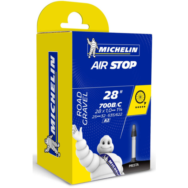 Michelin Schlauch Road A2 Airstop 700x26-32C, 26/32-622/635, Ventil 48mm